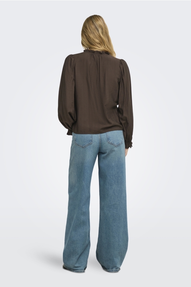 Jacqueline de Yong bruine dames blouse | Model