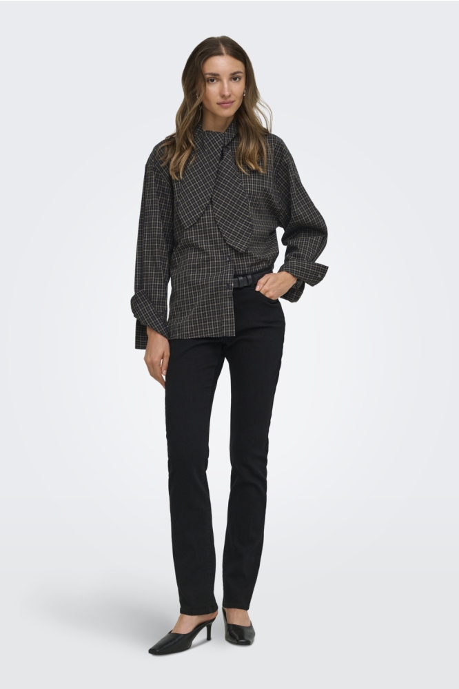 Jacqueline de Yong zwarte dames blouse | Model vooraanzicht