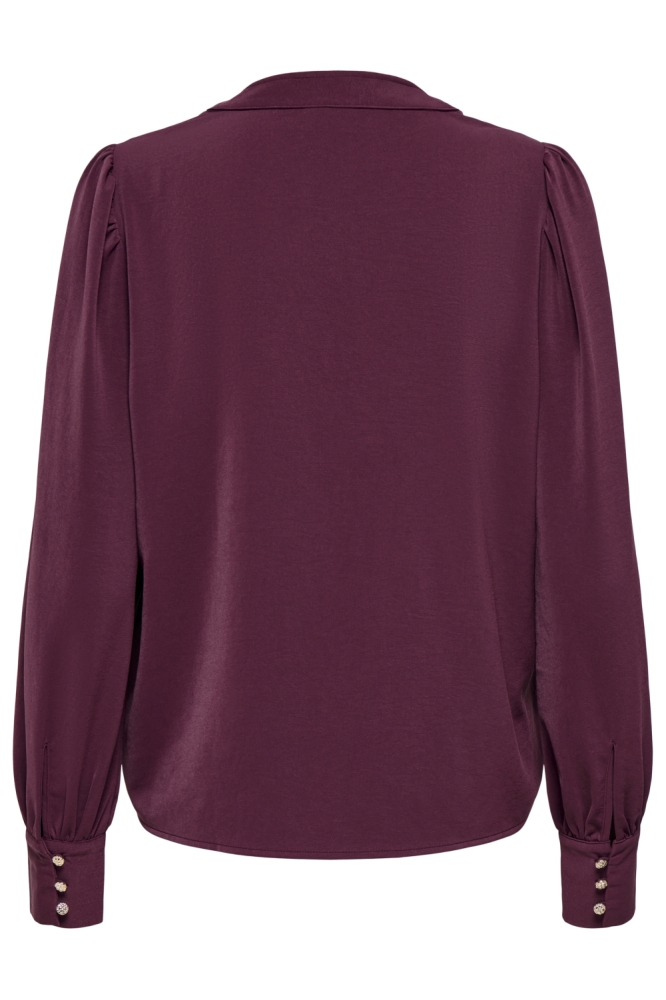 Jacqueline de Yong bordeaux dames blouse | Achteraanzicht
