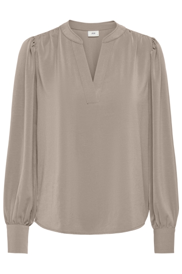 Jacqueline de Yong Blouse JDYAYA L/S V-NECK WVN 15382837 Simply Taupe