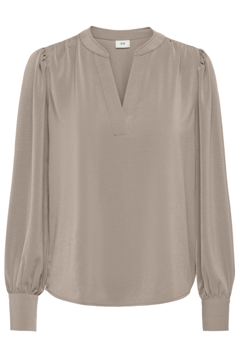 Jacqueline de Yong taupe dames blouse | Vooraanzicht