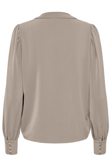 Jacqueline de Yong taupe dames blouse | Achteraanzicht