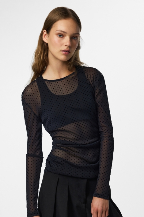 Pieces zwarte dames t-shirt | Model
