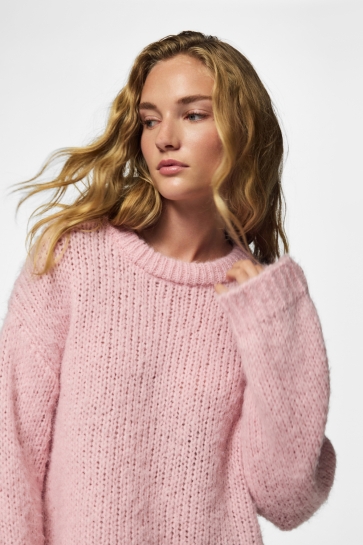 Pieces Trui PCDORTHEA LS CHUNKY KNIT NOOS BC 17166925 Roseate Spoonbill/MELANGE