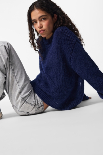 Pieces Trui PCDORTHEA LS CHUNKY KNIT NOOS BC 17166925 Maritime Blue/MELANGE