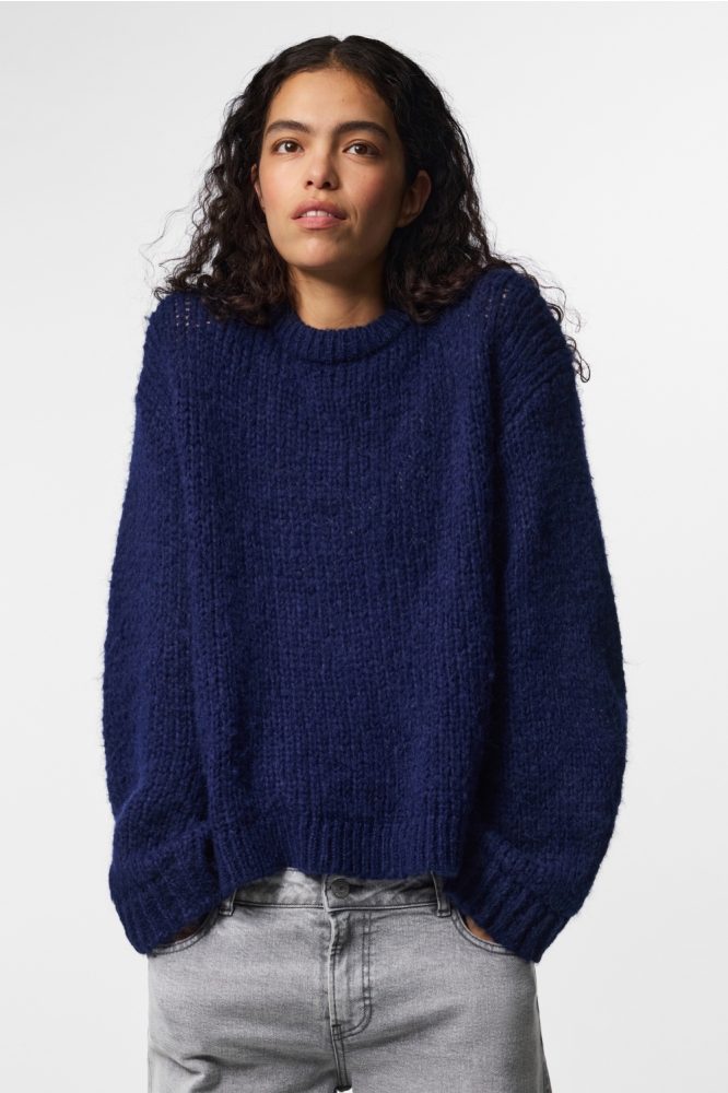 Pieces blauwe dames trui | Model