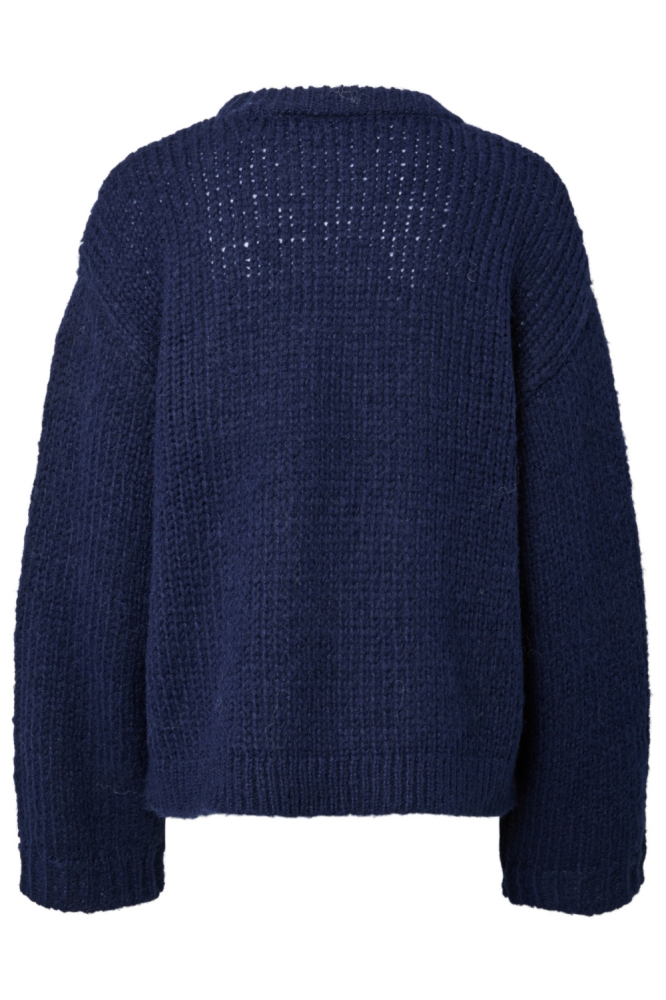 Pieces blauwe dames trui | Achteraanzicht