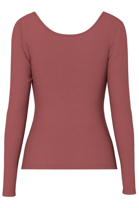 Pieces cognac dames t-shirt | Achteraanzicht