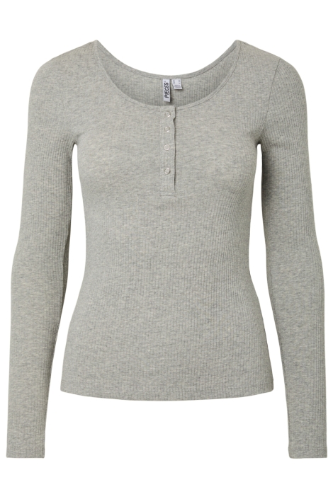Pieces grijze dames t-shirt | Vooraanzicht