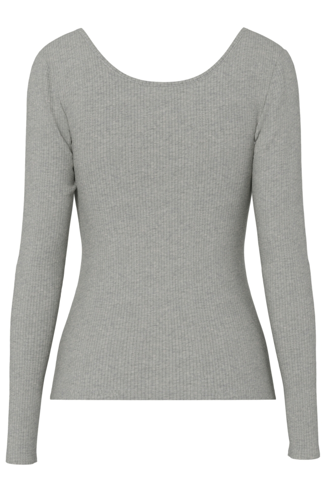 Pieces grijze dames t-shirt | Achteraanzicht