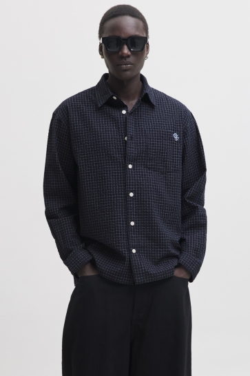 Jack & Jones Overhemd JORMENTON SEERSUCKER SHIRT LS STYD 12315905 Sky Captain/CHECKS