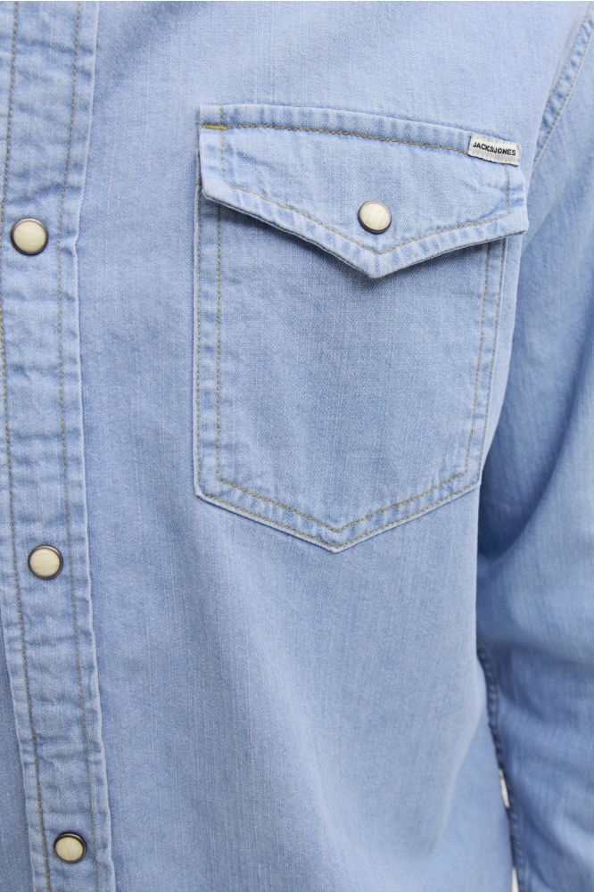 Jack & Jones blauwe heren blouse | Close up