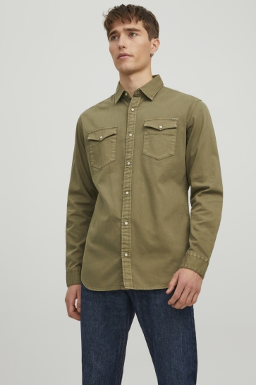 Jack & Jones Blouse JAUSHERIDAN SHIRT L S NOOS 12138115 Forest Night/Slim