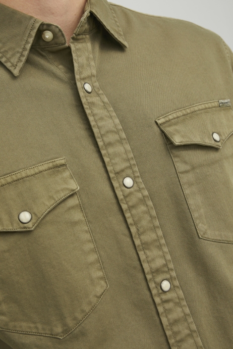 Jack & Jones groene heren blouse | Close up