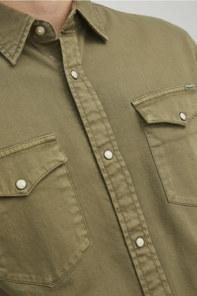 Jack & Jones groene heren blouse | Close up