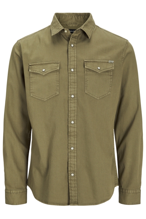 Jack & Jones groene heren blouse | Vooraanzicht