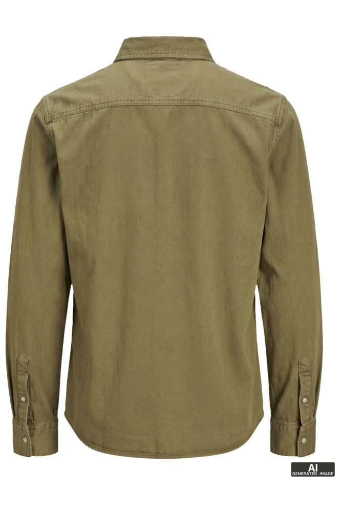 Jack & Jones groene heren blouse | Achteraanzicht