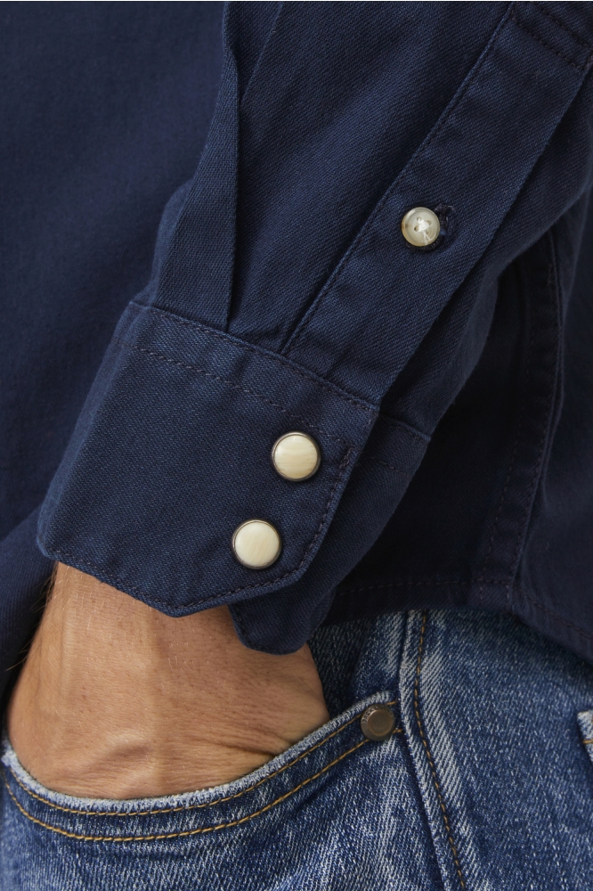 Jack & Jones blauwe heren blouse | Close up