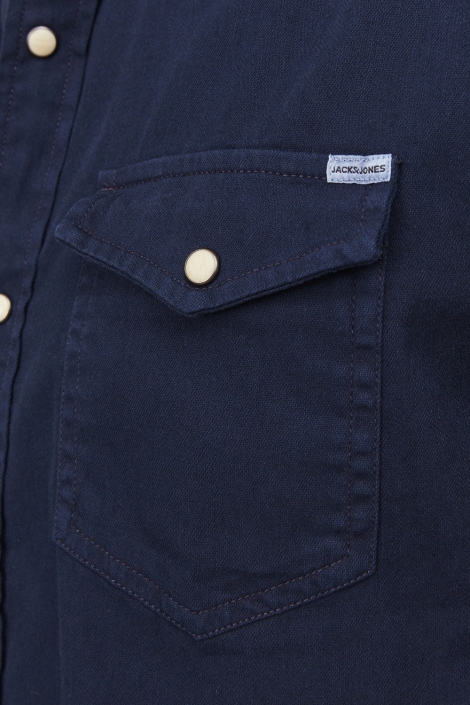Jack & Jones blauwe heren blouse | Close up