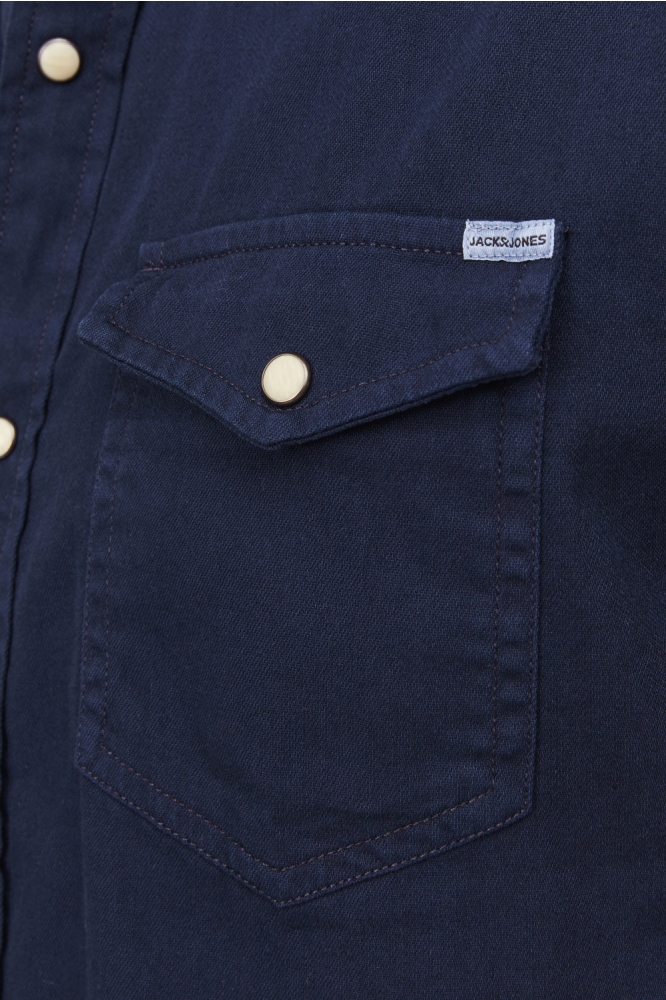 Jack & Jones blauwe heren blouse | Close up