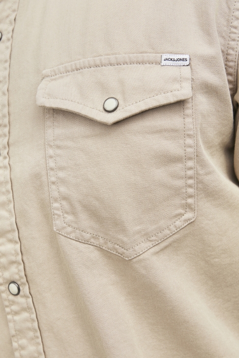 Jack & Jones beige heren blouse | Close up