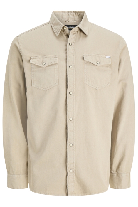 Jack & Jones beige heren blouse | Vooraanzicht