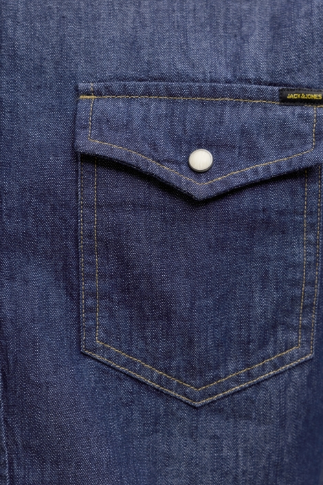 Jack & Jones blauwe heren blouse | Close up