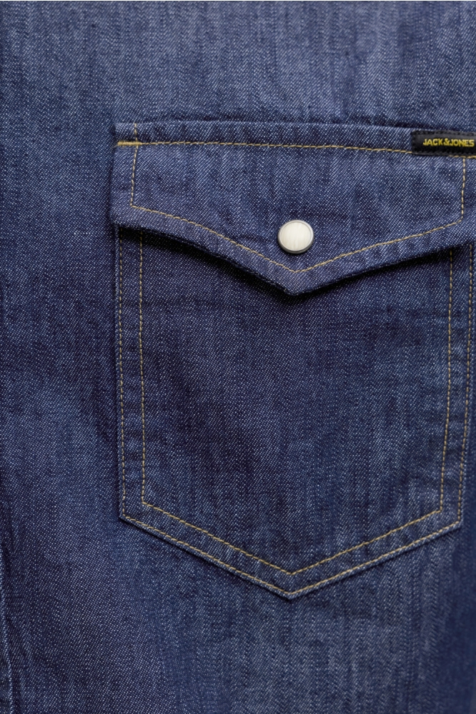 Jack & Jones blauwe heren blouse | Close up