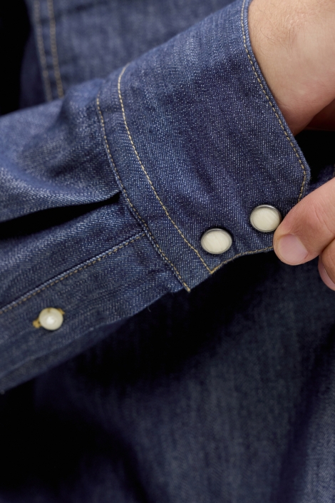 Jack & Jones blauwe heren blouse | Close up