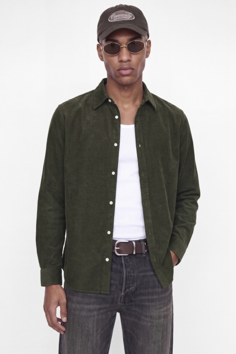 Jack & Jones groene heren overhemd | Model vooraanzicht