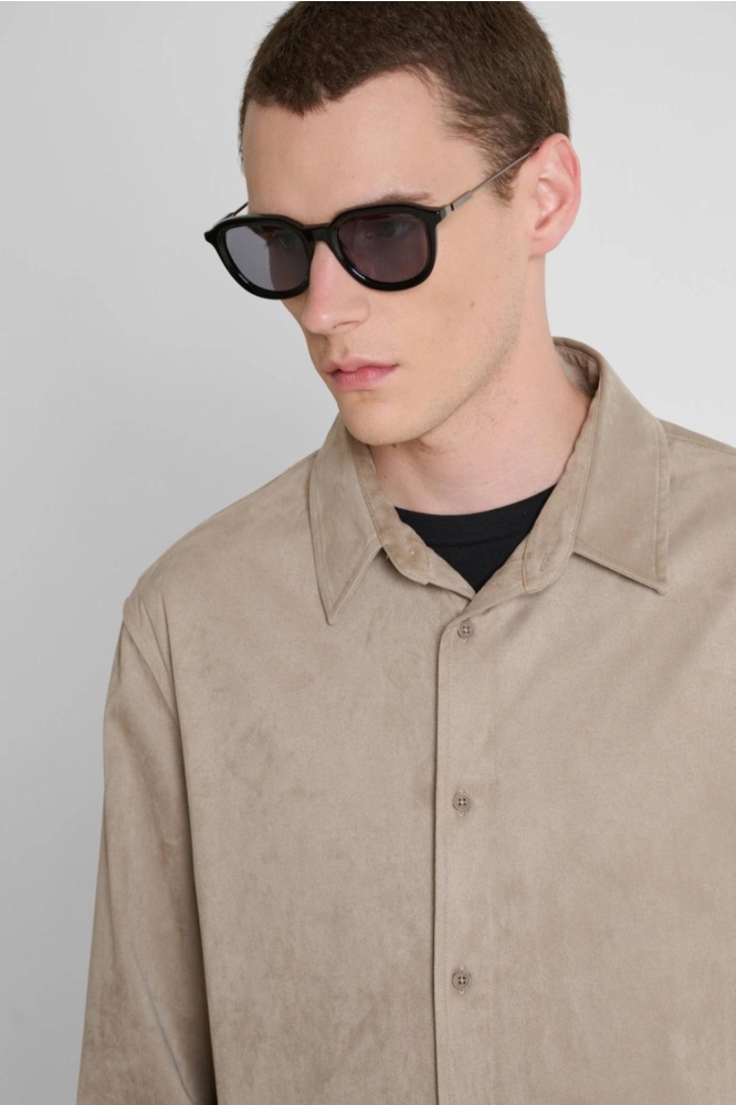 Antony Morato zand heren overhemd | Close up