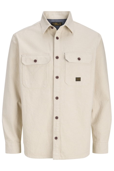 Jack & Jones taupe heren overhemd | Vooraanzicht