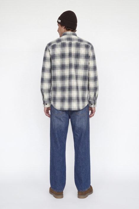 Jack & Jones blauwe heren overhemd | Model achteraanzicht