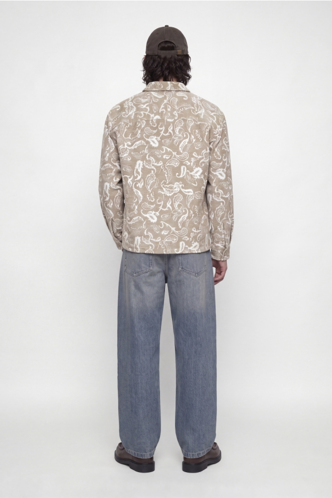 Jack & Jones beige heren overhemd | Model achteraanzicht