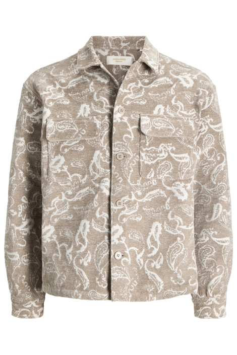 Jack & Jones beige heren overhemd | Vooraanzicht