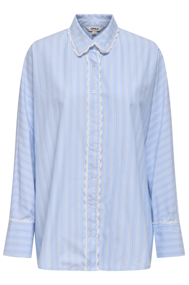 Only blauwe dames blouse | Vooraanzicht