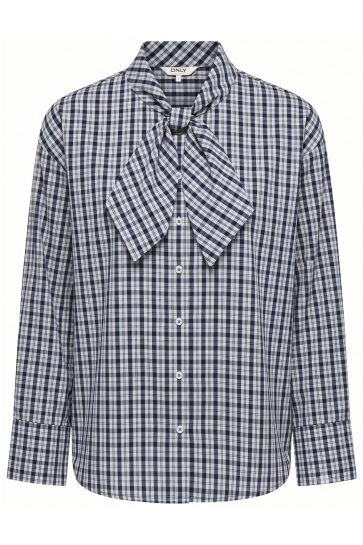 Only Blouse ONLDISAKO L/S BOW DETAIL SHIRT WVN 15386059 Naval Academy/CLOUD DANCER