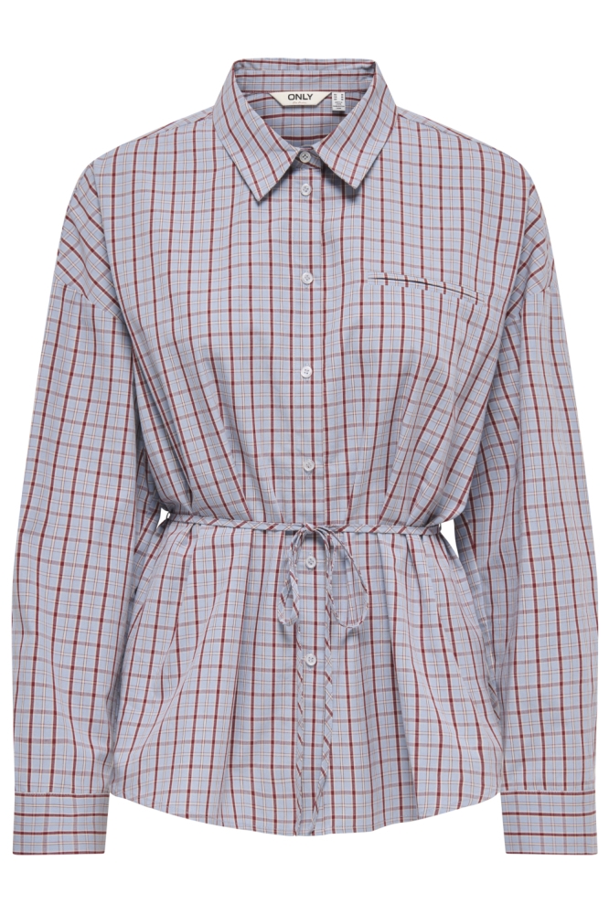 Only blauwe dames blouse | Vooraanzicht