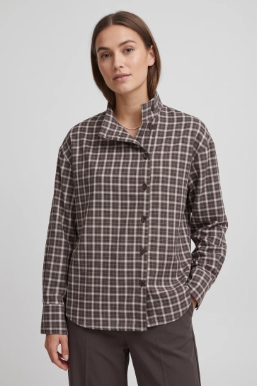 Only Blouse ONLFREYA CHECK HIGH NECK SHIRT WVN 15394380 Malt Ball