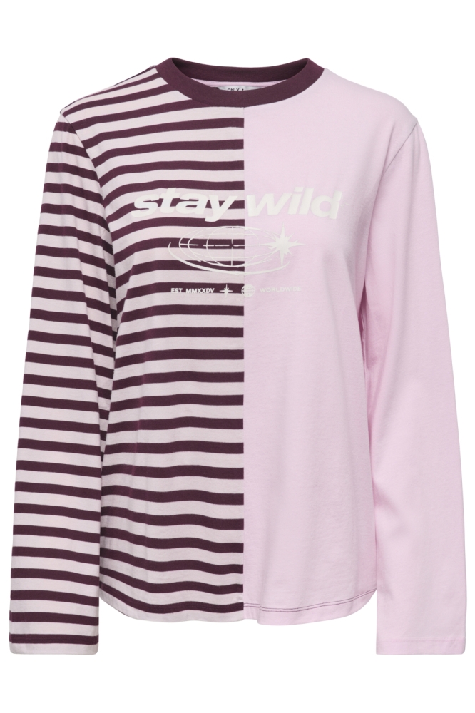 Only roze dames t-shirt | Vooraanzicht