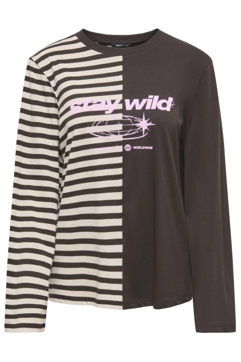 Only bruine dames t-shirt | Vooraanzicht