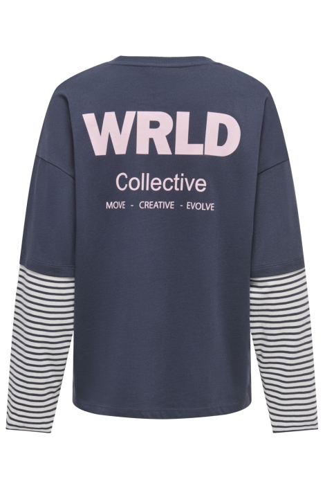 Only blauwe dames t-shirt | Achteraanzicht