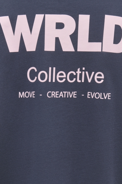 Only blauwe dames t-shirt | Close up