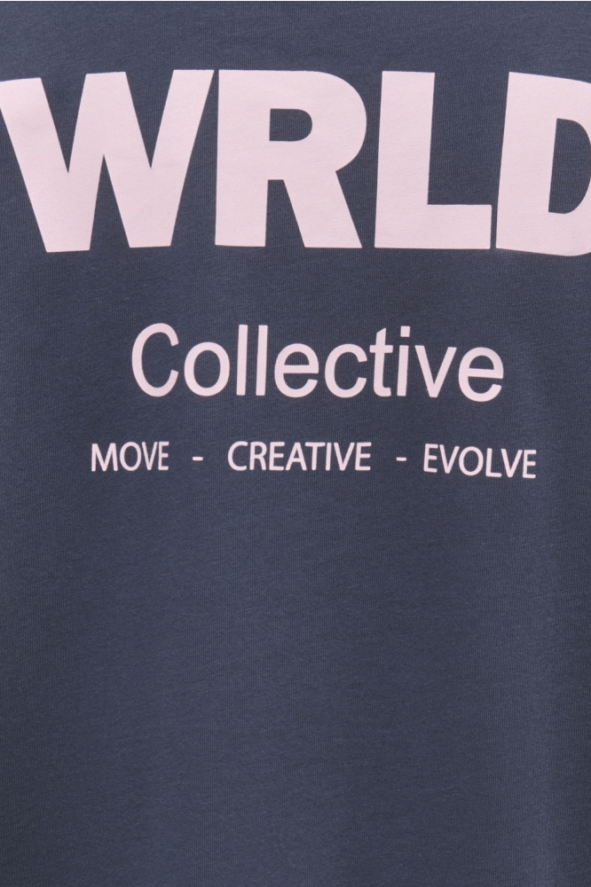 Only blauwe dames t-shirt | Close up