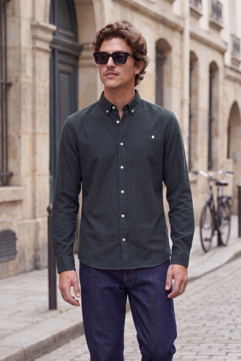 Jack & Jones groene heren overhemd | Sfeerbeeld, In situatie