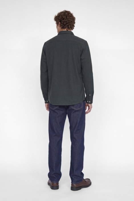 Jack & Jones groene heren overhemd | Model achteraanzicht