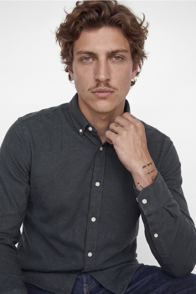 Jack & Jones groene heren overhemd | Close up