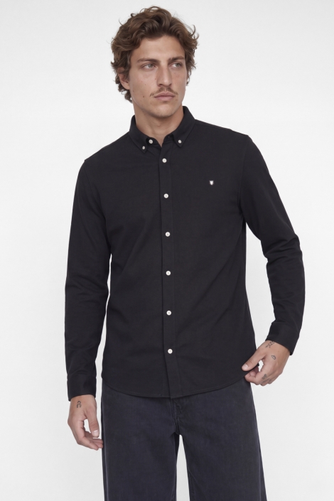 Jack & Jones bruine heren overhemd | Model vooraanzicht