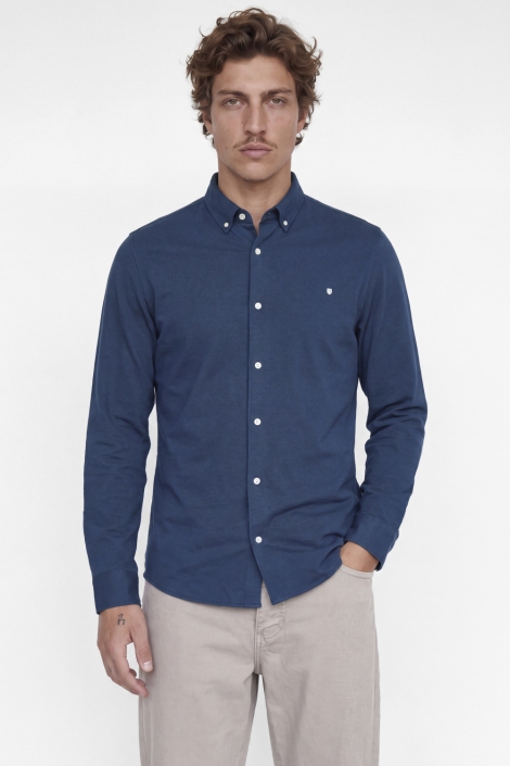 Jack & Jones blauwe heren overhemd | Model vooraanzicht