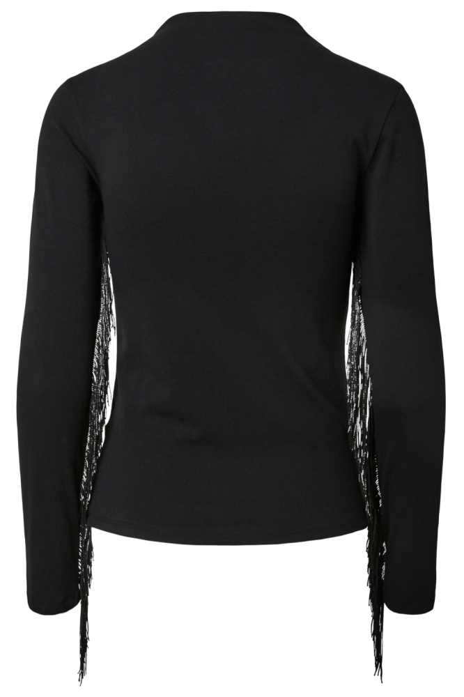 Pieces zwarte dames t-shirt | Achteraanzicht